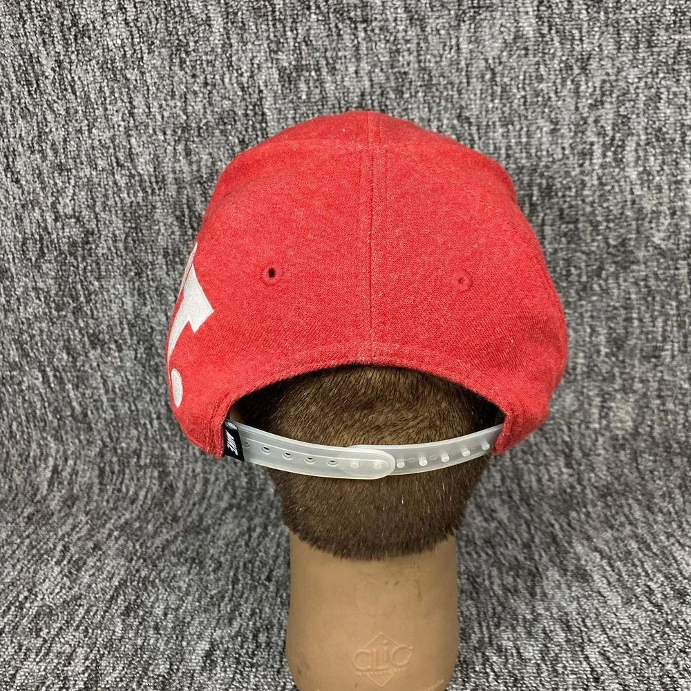 Nike‎ Just Do It Snapback Hat Kids Size 4 7 Red Blue Swoosh Logo Flat Brim Cap
